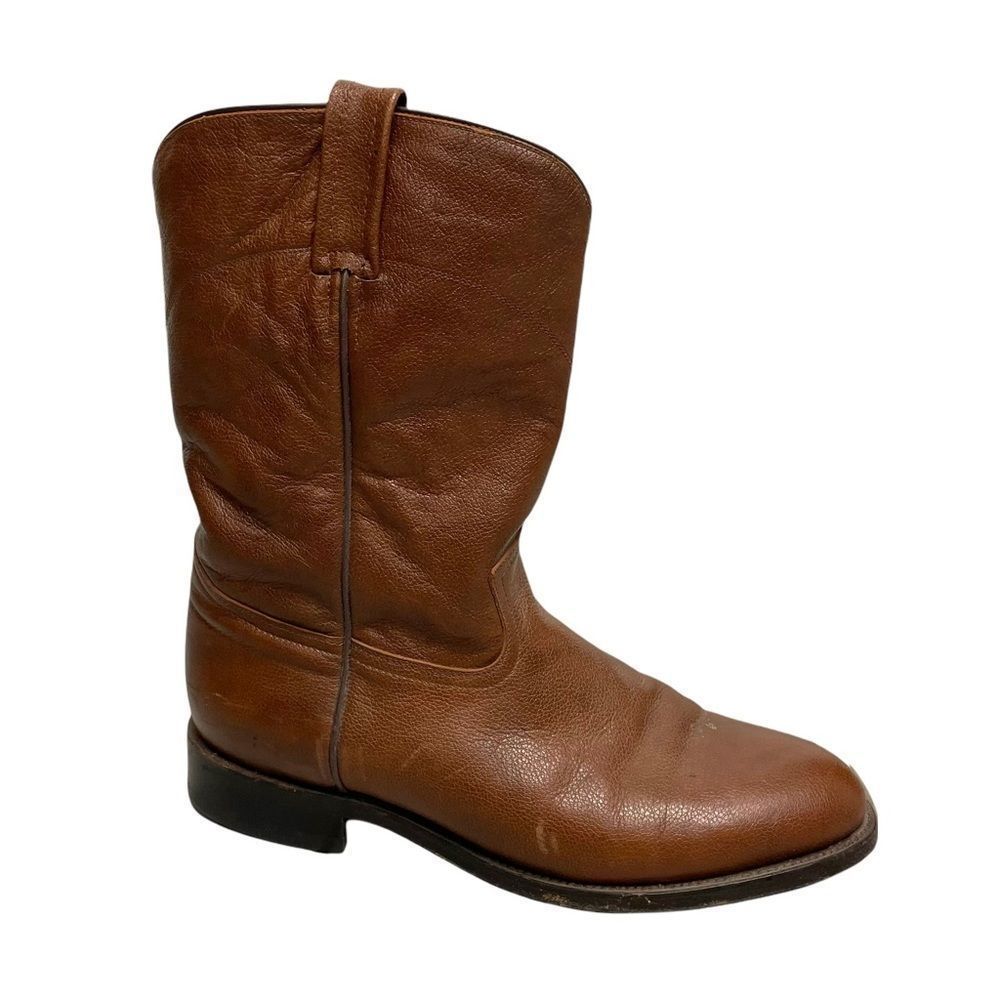 Classic Women's Brown Leather Mid-Calf Boot